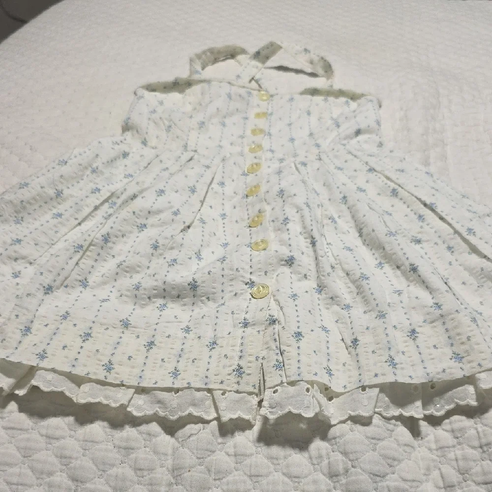Ralph Lauren White and Blue Floral Dress - Picture 2 of 9